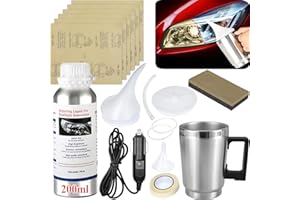 Ghguole Scheinwerfer Aufbereitung Set,Scheinwerfer Reparatur Set mit 200ML Reparaturflüssigkeit,Scheinwerfer Politur Reparaturwerkzeug,Scheinwerfer Polierset,Scheinwerfer Bedampfen Set