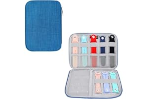 Pebipoo Uhrenarmband Aufbewahrungsbox, Watch Band Organizer Tasche, Faltbar Wasserdicht Nylon Uhrenarmbänder Tasche für Uhrenarmbänder Uhren Stifte Ladekabel (Blau)