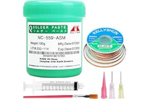 KELLYSHUN NC-559 Flussmittel Löten,100g No-Clean Bleifreies Kolophonium Flussmittel(1 Stück)2.5MM/1.5M Entlötlitze(1 Stück) Geeignet Für SMD,BGA,PCB,Haushaltsgerätereparaturen