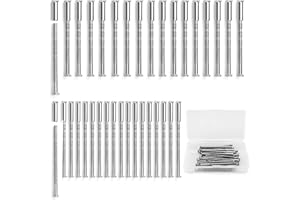 CISHOW 36pcs Door Handle Fixing Screws and Sleeves M3,M4 Nickel Universal Plated Connecting Bolts Sleeves, Adjustable Bolt Length, for Fixing Door Handles Keyholes Hollow Cabinets Drawers Escutcheons (60mm)