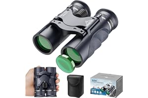 MAXLAPTER 10x25 HD Binoculars for Adults Kids, Compact Binoculars with Case for Outdoor Sports, Hunting, Travel, Concerts, Bird Watching, Low Light Night Vision, BAK4 Prism, Roof Prism