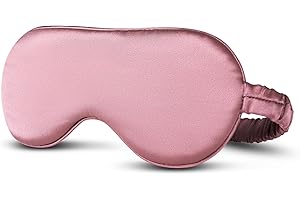 Desmend mascherina per dormire seta tinta unita copertura totale delicata sulla pelle antirughe 22 momme mask dusty rose