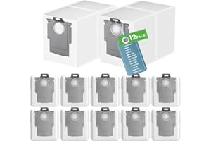 LEAVANS Lot de 12 Sacs à Poussière pour Roborock Q Revo/Qrevo Pro/Qrevo S/Qrevo Plus/Qrevo MaxV/Qrevo Curve/Qrevo Master/Qrevo Slim/S8 MaxV Ultra/S8 Max Ultra/Saros 10R,Sacs d'aspirateur