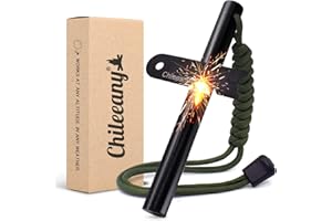 Chilee-any Big size-130x13 mm Pierres à Feu en magnésium pour 25000+ allumages, Allume Feu, Plus Simple et Efficace, très Fortes étincelles, pour Camping, randonnée, kit de Survie (Green) ZF001-3