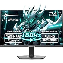 Minifire Gaming Monitor 24 Inches, 180 Hz, 1 ms, AdaptiveSync, IPS