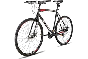 Hiland Rennrad 700c Trekkingrad Herren 28 Zoll Aluminiumrahmen mit Shimano 24 Gang-Schaltung Scheibenbremse 49cm/53cm/57cm Sc