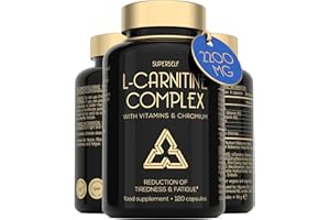 SUPERSELF L-Carnitine Capsules 2200mg - High Strength L-Carnitine Complex with Vitamins D & B - Pre-Workout Energy Supplement - Reduces Tiredness & Helps Metabolism - 120 Tablets - UK Made L Carnitine Tartrate