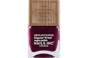 NAILS INC Nails.INC 73% Plant Power Nail Polish, Long Lasting Nail Color Lasts Up to 10 Days, Quick Drying, Cruelty Free, Vegan, 21 Free Formula, Flex My Complex, (14ml)