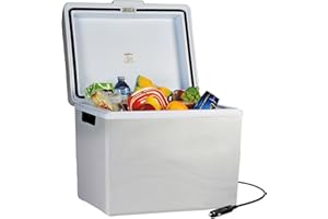 Koolatron Cool Box 42L Electric Iceless Cooler Car Mini Fridge Refrigerator Hot and Cold Function Summer Cool Insulated Cooler Box Cool Bags for Camping Picnics Travels Keep Food Drinks Chill Grey