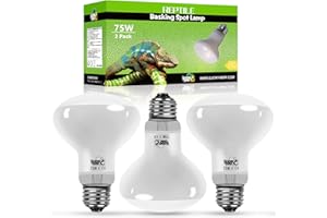 LUCKY HERP Reptile Heat Lamp 3 Pack 75W, UVA Heat Lamp Bulb for Reptile, Tortoise Basking Spot Light Bulb for Vivarium, Lizard, Bearded Dragon, Gecko, Puppy, Chick