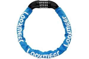 Looxmeer Bike Lock/Heavy Duty Bicycle Lock/High Security Cycling Lock, 3 Colours 900mm Chain Lock with 5-Digit Codes, 100,000 Resettable Combinations for Bicycle, Motorcycle, Scooter, Door