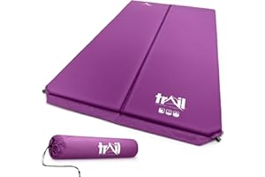 TRAIL OUTDOOR LEISURE Trail Self Inflating Camping Mat Double Inflatable Mattress With Carry Bag Purple