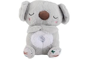 SUPYINI Koala Che Respira, 27 cm Peluche Koala con Luci Musicali e Respirazione Ritmic, Peluche Koala Calmante per Bambini Compagno di Sonno, Ideale Neonato