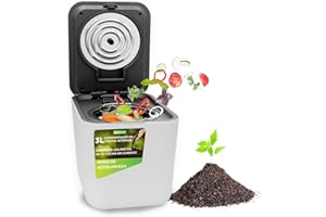 NutriChef compostador electrico, 3 litros, Ideal para cocinas, Cubo Basura organica y desechos de Comida, Automatico, Funciones de Secado, Trituracion y Enfriamiento