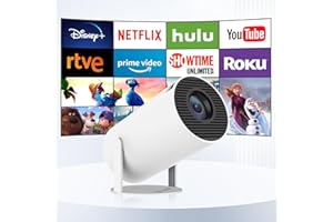 HIPPUS Mini Videoprojecteur 4K, Retroprojecteur Portable Wifi 5G/2.4G Bluetooth, Projecteur video avec Retournement à 180°, Auto Keystone Vidéoprojecteur Home Cinéma Pour PS5/Fire Stick, Blanc Android