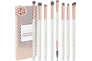 ‎LILY ENGLAND Augen Make Up Pinsel Set | 8-teiliges Pinselset mit Lidschattenpinsel, Concealer Schminkpinsel und Augenbrauen Pinsel für Professionelles Schminken in Rosegold, Lily England