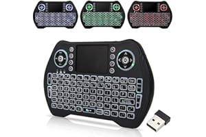 Zedo Backlit Mini Wireless Keyboard 2.4G, Handheld Remote with Touchpad Mouse for Android TV Box, Windows PC, HTPC, IPTV, Raspberry Pi, XBOX 360, PS3, PS4