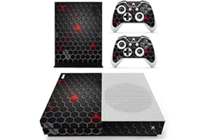 DOTBUY Xbox One S Autocollant Console Decal Vinyl Skin Sticker + 2 Autocollant Manette + 1 Autocollant Kinect Set (Dark Honeycomb)