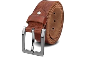 ROYALZ Skórzany pasek męski w stylu vintage, skóra bawola, z wytrzymałej skóry 4 mm, z zapięciem na trzpienie, 38 mm