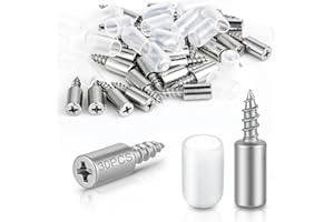 ONEZEBRA 30 unidades de soportes para estanterías, soportes con tornillos y almohadillas de goma, capacidad de carga de 50 kg por 4 tornillos, universales, para armario, armario, estantería, bar, estante de