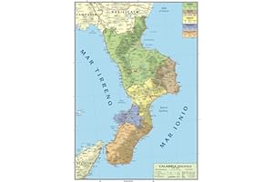 AGENDEPOINT Carta geografica murale regionale Calabria 100x140 bifacciale fisica e politica