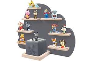 Dreamhigh® Kinder Regal kompatibel mit Toniebox und kompatibel mit Tonies für über 30 Figuren Magnetisches Wandregal, zum Spielen und Sammeln, für Kinder Baby Zimmer (Grau)