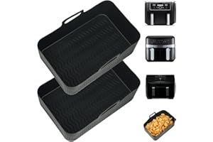‎YQL YQL Heißluftfritteuse Zubehör für Ninja AF400EU, 2PCS Silikonform für Heißluftfritteuse Eingedickt AF400EU Zubehör Airfryer Silikonform für Ninja Foodi/ProfiCook/LLIVEKIT Dual Airfryer
