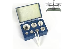 NIIYEN di Pesi di Calibrazione ad Acciaio Inossidabile di Precisione, Pacchetto pesi di calibrazione, 7 pezzi/set Kit pesi di calibrazione Gioielli 500 g di peso totale, con custodia in plastica e pinzette