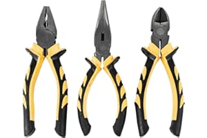 Tekbox 3 Piece Heavy-Duty Pliers Set / 160mm Snips Combination Plier Hand Tool