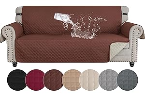 ‎YSTELLAA YSTELLAA Sofa Überzug 3 Sitzer, Wasserdicht Sofabezug, Sofaschoner rutschfest Mit Armlehnen, Couchschoner Sofa Cover, Durable Sofa Bezüge, Sofaschutz Für Haustier Katze Hunde, Kaffee