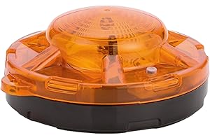 Maxxima SDL-35Y Amber 3.50" Round LED Battery Operated Emergency Flasher Light