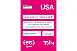 TSIM eSIM na podróż do USA. Prepaid. Sieć T-Mobile z nielimitowanymi danymi, połączeniami i wiadomościami. eSIM 5G (ważna przez 15 dni)