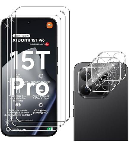 Protection Écran Verre Trempé Pour Xiaomi 15T/15T Pro - 2 Écrans + 2 Protections Caméra, Dureté 9H