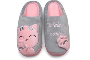 Mishansha Chaussons pour Femme Homme avec Dessin Animé - Mignon Chaud Doux et Confort