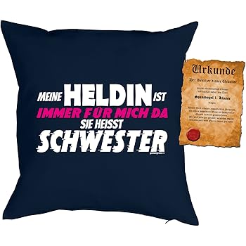 Familiengeschwisterdeko Kissen Inkl Spaß Urkunde Thema