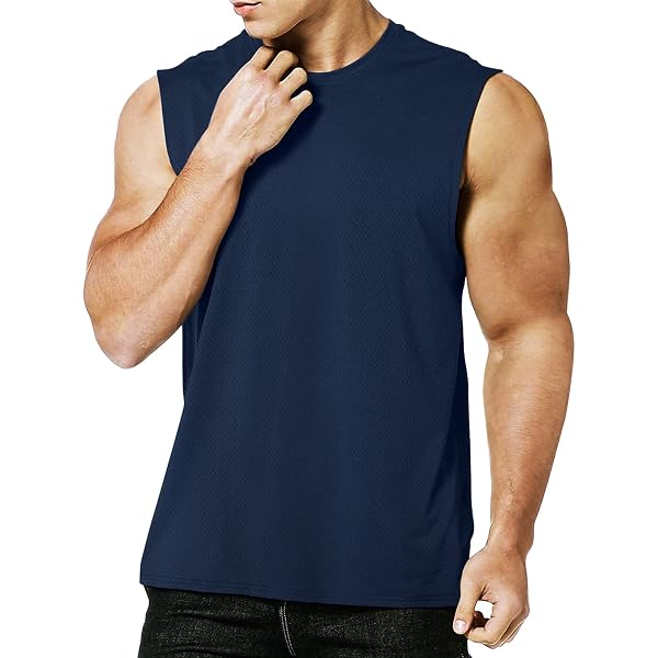MEETYOO Débardeur Homme Sport Sans Manches – T-Shirt Running Respirant & Séchage Rapide, Musculation, Jogging, Fitness – Polyester/Elasthanne