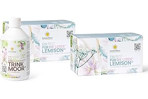 ‎SONNENMOOR Leberkur für 32 Tage - Ein Fest für die Leber flüssiger Kräuterauszug 2x 800 ml, Moor zum Trinken 500 ml