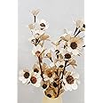 Coastal Habitat | White Handmade Flower Stems | Set of 5 Stems | 100% Natural | Approx 75-80 CM | Home & Office Decor| Ideal Gift |