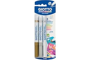 GIOTTO Decor Metallic - Blister 3 feutres multi-supports, Multicolore, 1 count (Pack of 1)