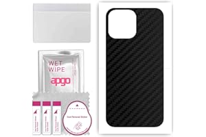 apgo Protecteur Skin, Autocollant, Peau, Film en Vinyle structuré pour l'arrière au modèle Apple iPhone 13 Pro Max avec Motif Carbon Noir