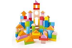 Hape Puzle de Madera 101 Bloques | Bloques Educativos y Creativos | Juego de Construcción para Niños | A Partir de 12 Meses