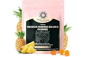 PFLAROSA Feminine Balance Gummies – Mit Ananas & Vitamin C – Unterstützung des weiblichen Wohlbefindens – Vegan & Zuckerfrei – 60 Stück (30 Portionen)