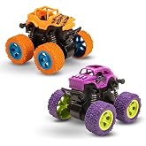 Sky Tech® Monster Trucks (Pack of 2), Friction Powered Monster Car Toys for Boys 3-7 Years Old, Durable High-Density Alloy an