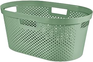 Curver Tvättkorg, 40 l, återvunnen plast, grön, M