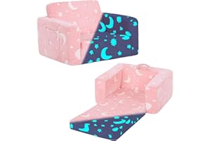 ‎YOTATING YOTATING 2-in-1-Kinder-Sofa-Stuhl, Glühen im dunklen Cabrio-Kleinkindstuhl, um Kinder Sofa Stuhl Klapperhalterstuhl für Mädchen oder Jungen auszuschalten