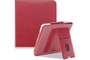 DINGGUAGUA Etui kompatybilne z BOOX Go Color 7 ePaper, etui ochronne ze stojakiem z paskiem na rękę, czerwone