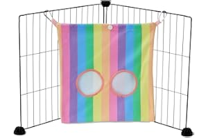 Kavee Hay Sack for Guinea Pig (Rainbow) | Guinea Pig Hay Bag | A Must-Have Accessory To Keep Hay Fresh and Your Beloved Pet's Cage Clean | Made of Cotton & Fleece | Machine Washable | 30cm x 30cm