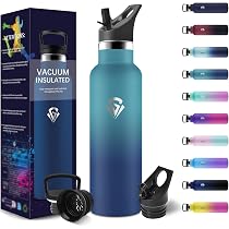 Gourde En Verre Borosilicate 1L Avec Paille - 2 Couvercles (bambou & Inox) - Sans BPA, étanche - Housse Néoprène Incluse - 11
