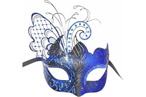 Ubauta Butterfly Rhinestone Metal Venetian Women Mask for Masquerade/Mardi Gras Party/Sexy Costume Ball/Wedding