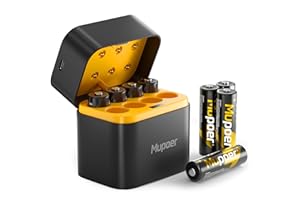 MUPOER Rechargeable Battery AA 3600mWh with Charger,8Pack 1.5V Lithium AA Battery for Blink Outdoor Camera,Double A Rechargeable Batteries High Capacity,Lithium ion Batteries with Charging Box for Xbox